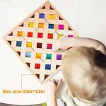 Agirlgle Wooden Rainbow Building Blocks Cube Gem Stacking Blocks Toy - Colorful Montessori Rainbow Stacker Toy Elegant Wood Rainbow Cube Blocks- Acrylic Blocks Educational Toys for Toddlers- 80Pcs from Agirlgle