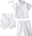 A&J DESIGN Baptism Outfits for Boys Christening Clothing Baby White Suit 18-24 Months from 