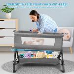 Obleba Bedside Bassinet for Baby, Bedside Crib with Wheels, Easy to Assemble Bassinet for Newborn/Infant, Adjustable Bedside Sleeper, Adjustable Heights(Grey) by Dongguan Yixin E-commerce Co., LTD