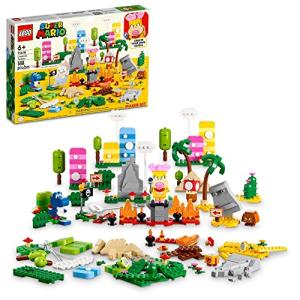 LEGO Super Mario Creativity Toolbox Maker Set 71418, Create Your Own Levels with Figures, Grass, Desert and Lava Builds, Starter Course Expansion, Toy Gift Idea for Kids 6 Plus by LEGO