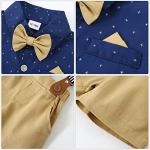 nilikastta Baby Boy Clothes Suits, Toddler Summer Formal Short Shirt+Bowtie+Suspender Shorts sets Gentleman Wedding Outfits(Blue,2-3T) by 