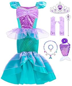 Oskiner Mermaid Costume for Girls,Mermaid Dress for Girls Kids (Blue, 3-4T) by 