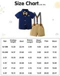 nilikastta Baby Boy Clothes Suits, Toddler Summer Formal Short Shirt+Bowtie+Suspender Shorts sets Gentleman Wedding Outfits(Blue,2-3T) by 