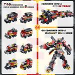 Steam Train Building Block Kits for Boys Girls Aged 6-12.Kids can Build a Steam Train or 8 Locomotive Models or a Robot.Top STEM Toys.8in2 Construction Toys.Idea Gifts for Kids(766P by fengniaogou