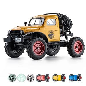 WOWRC RC Car 1/24 Remote Control Car, FCX24 Power Wagon 4WD RC Crawler Two-Speed Shift, RC Rock Crawler 8Km/h with Portal Axle Metal Gears for Boys Girls and Adults, Yellow from WOWRC