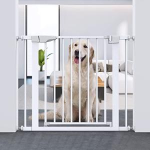 Ciays 29.5" to 37.8" Baby Gate for Stairs, 30-in Height Dog Gate Extra Wide Puppy Gate for Doorways Gate, Bonus Kits, White by Ciays