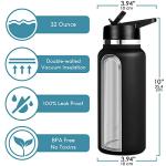 OTTIO Best Dad Ever Water Bottle, Gifts for from Daughter - 32oz Insulated Bottle Men, Tumbler Christmas Son, Father Day Gift & Birthday New Dad, Black by OTTIO