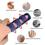 Upgraded Finger Splints (4Pcs), Trigger Finger Splint Finger Brace with 3 Fixing Strap for Mallet Finger, Broken Finger Protector, Knuckle Immobilization, Straightening Support, Arthritis Pain Relief from YHOUMEW