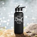 OTTIO Best Dad Ever Water Bottle, Gifts for from Daughter - 32oz Insulated Bottle Men, Tumbler Christmas Son, Father Day Gift & Birthday New Dad, Black by OTTIO