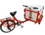 OMCAN 46659 Front Load Tricycle ICE Cream Bike RED Frame with White Wooden Box by OMCAN