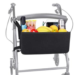 Rollator Basket, Dotday Rollator Walker Bag w/ Cup Holder, Easy to Use Folding Rollator Walker Storage Bag, Never Tipping Over The Walker, Best Gift for Family and Friends - (for Rollator Walkers) by Dotday