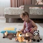 18 Pieces Safari Stuffed Animals 9.9 Inch Cute Plush Jungle Animal Toys Set Includes Tiger Lion Elephant Monkey Zebra Raccoon Rhino Giraffe Stuffed Animals Bulk for Zoo Animal Theme Party by Zhanmai