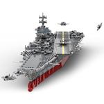 SUPERFLEX 4866PCS Aircraft Model Building Blocks, 1/350 UCS USS Enterprise CVN-65 Nuclear-Powered Aircraft Carrier Model Assembly Kit, Military Aircraft Model Toy, Compatible with Lego by SUPERFLEX