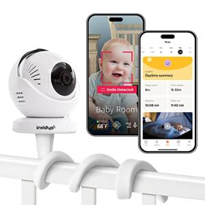 invidyo WiFi Baby Monitor with Camera and Audio: Sleep Tracking, Cry Alerts, Cough Detection | Wireless Pan & Tilt, Smart Phone App, 1080P Full HD Video, Night Vision, Two Way Talk, Temperature Sensor by invidyo