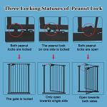 WAOWAO 36.22" Extra Tall Wide Pressure Mounted Baby Gate Triple Lock Walk Through Swing Auto Close Safety Black Metal Toddler Kids Child Dog Pet Puppy Cat for Indoor Stairs,Doorways 25.59"-81.49" inch by WAOWAO