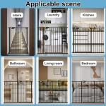 WAOWAO 36.22" Extra Tall Wide Pressure Mounted Baby Gate Triple Lock Walk Through Swing Auto Close Safety Black Metal Toddler Kids Child Dog Pet Puppy Cat for Indoor Stairs,Doorways 25.59"-81.49" inch by WAOWAO