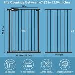 WAOWAO 36.22" Extra Tall Wide Pressure Mounted Baby Gate Triple Lock Walk Through Swing Auto Close Safety Black Metal Toddler Kids Child Dog Pet Puppy Cat for Indoor Stairs,Doorways 25.59"-81.49" inch by WAOWAO