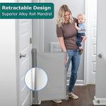 YOOFOR Retractable Baby Gate, Extra Wide Safety Kids or Pets Gate, 33â Tall, Extends to 71â Wide, Mesh Safety Dog Gate for Stairs, Indoor, Outdoor, Doorways, Hallways (Grey, 33"x71") from YOOFOR