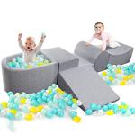 Auksay Climbing Toys for Toddlers,Soft Foam Climbing Blocks for Toddlers,Baby Toddler Climbing Toys Indoor for Crawling and Sliding,Kids Nugget Couch Play Equipment with Foam Ball Pit(Balls not Incl) by Auksay