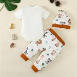 Newborn Boy Clothes Baby Coming Home Outfits Going Home Outfit Animal Hi I'm New Here Bodysuit (White, 0-3 Months) by 