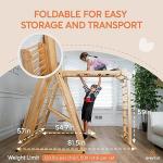 Avenlur Chestnut - The Ultimate Indoor 7-in-1 Playset and Foldable Jungle Gym for Kids Aged 2-8 with Slide, Rock Climb Wall, Climbing Ladder, Rope Net, Monkey Bars, Swing, and Ninja Ring - USA Company from Avenlur