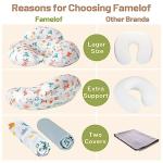 Famelof Nursing Pillow with Two Removable Covers,Nursing Support for Mom and Baby,for Bottle Feeding,Cotton Nursing Pillow Covers, by Famelof