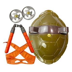 COMMINY Turtle Shell, Superheros Cosplay Costume, Ninja Costumes Weapon Set, Kids Boys Halloween Birthday Gift(Orange) by 
