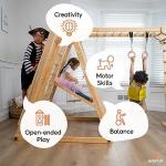 Avenlur Chestnut - The Ultimate Indoor 7-in-1 Playset and Foldable Jungle Gym for Kids Aged 2-8 with Slide, Rock Climb Wall, Climbing Ladder, Rope Net, Monkey Bars, Swing, and Ninja Ring - USA Company from Avenlur