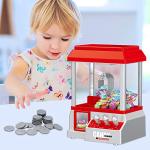 ZAAHH Mini Claw Machine for Kids, Red Candy Grabber Machine with 24 Game Coins Electronic Prize Toys, Dispenser Creative Claw Machine Arcade Game for Party Game Boys Girls Birthday Gift from ZAAHH