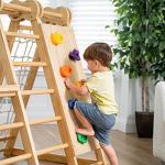 Avenlur Chestnut - The Ultimate Indoor 7-in-1 Playset and Foldable Jungle Gym for Kids Aged 2-8 with Slide, Rock Climb Wall, Climbing Ladder, Rope Net, Monkey Bars, Swing, and Ninja Ring - USA Company from Avenlur