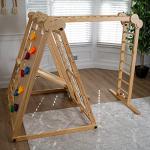 Avenlur Chestnut - The Ultimate Indoor 7-in-1 Playset and Foldable Jungle Gym for Kids Aged 2-8 with Slide, Rock Climb Wall, Climbing Ladder, Rope Net, Monkey Bars, Swing, and Ninja Ring - USA Company from Avenlur