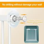 BELABB Extra Wide Baby Gate Tension Indoor Safety Gates White Metal Large Pet Gate Pressure Mounted Walk Through Long Dog Gate for The House Doorways Stairs (76.3 Inch-81.2 Inch/194cm-206cm, White) from BELABB