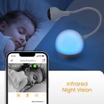 CHILLAX BabyMood Pro - 2 in 1 Baby Monitor with Camera and Audio with Remote Pan, Lights & Lullaby for Toddler & Infant - Full HD 360Â° Gooseneck Baby Camera for Nursery - Phone App & Tablet Access from Chillax