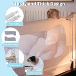 Letmudla Bed Rail for Toddlers,78.7'' Sturdy Toddler Bed Rail,Seamless Bed Rail, Baby Bed Rail Guard with Double Safety Lock,Bed Guard for Twin Double Full Size Queen & King Bed (Pack of 1) by Zhongshan Yingyue Daily Products Co., Ltd.