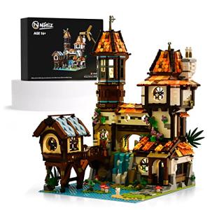 Nifeliz Medieval Institute, Riverside House Building Model Toy, Artistic Display Set Decorated for Adult Gift Giving (2,488 Pieces) by Nifeliz