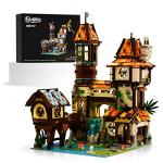Nifeliz Medieval Institute, Riverside House Building Model Toy, Artistic Display Set Decorated for Adult Gift Giving (2,488 Pieces) by Nifeliz