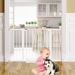 ABOIL Baby Gate for Stairs, 29-51 Inch, 30'' Tall Extra Wide Auto Close Safety Child Gate Pet Gate Dog Gate for Doorway The House Indoor, NO Drilling Pressure Mounted Gate (White - 51in) from ABOIL