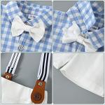 CARETOO Toddler Baby Boy Clothes Suits, Infant Boy Short Shirt+ Suspender Pants Outfit Sets Gentleman Wedding Suit 1-5 Years(Blue,12-18Months) by 