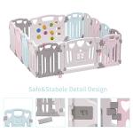 Foldable Baby playpen Baby Folding Play Pen playpen Kids Activity Centre Safety Play Yard Home Indoor Outdoor New Pen (Macarons Classic Set 14 Panel) by Gupamiga