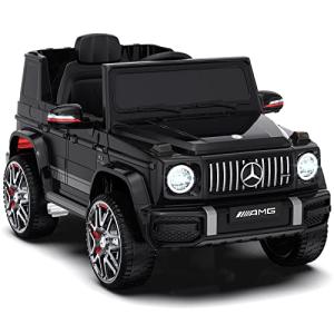ANPABO Licensed Mercedes-Benz G63 Car for Kids, 12V Ride on Car w/Parent Remote Control, Low Battery Voice Prompt, LED Headlight, Music Player, USB/Bluetooth Support, Kids Electric Vehicle, Black by ANPABO