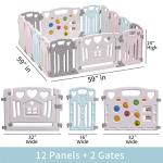 Foldable Baby playpen Baby Folding Play Pen playpen Kids Activity Centre Safety Play Yard Home Indoor Outdoor New Pen (Macarons Classic Set 14 Panel) by Gupamiga