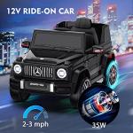 ANPABO Licensed Mercedes-Benz G63 Car for Kids, 12V Ride on Car w/Parent Remote Control, Low Battery Voice Prompt, LED Headlight, Music Player, USB/Bluetooth Support, Kids Electric Vehicle, Black by ANPABO