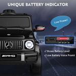 ANPABO Licensed Mercedes-Benz G63 Car for Kids, 12V Ride on Car w/Parent Remote Control, Low Battery Voice Prompt, LED Headlight, Music Player, USB/Bluetooth Support, Kids Electric Vehicle, Black by ANPABO