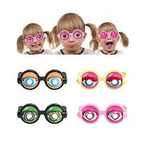Hallwayee Creative Funny Eyewear Crazy Eyes Glasses Toys SuppliesÂ Puckish Party Glasses Novelty Eyeglasses Fancy Dress Party Props Cosplay Props for Adult and Kids --4PCS (4 Multicolors) from Hallwayee