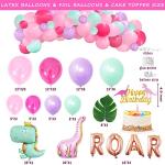199 Pcs Dinosaur Party Supplies Girl, Hombae Pink Dinosaur Birthday Decorations Backdrop Balloon Garland Artificial Leaves Tablecloth Cake Topper Plate Napkin Cup Straw Knife Spoon Fork Pink by Hombae Ltd.
