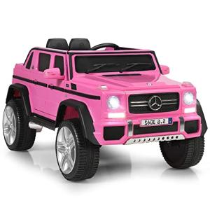 OLAKIDS Ride On Car, Licensed Mercedes-Benz Maybach G650S, 12V Battery Powered Electric Vehicle Toy for Toddler with 3 Speeds, LED Lights, 2 Motors, 2.4G Remote Control, Horn, Music (Pink) from AKUSTIK