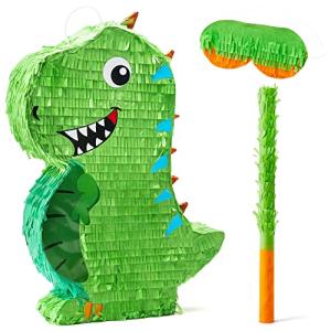 Dinosaur Pinata with Plastic Bat and Paper Blindfoldï¼15.75H X 10.5W X 3D), Cinco De Mayo Party, Dinosaur Animal Theme Parties Decorations, Indoor or Outdoor fiesta by Joyin, Inc.