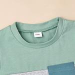 DOMOABEI 24 Month Boy Clothes Toddler Boy Summer Outfits Short Sleeve Patchwork T-Shirt Pocket Pant Boy Clothes Set Summer Clothes Boys Set Light Blue 2-3T by 