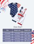 4th Of July Baby Boy Outfits 0-3 Months Newborn Boy My First 4th Of July Outfit Work Clothes Romper+ Stars And Stripes Short-Sleeved T-Shirt 2pcs Sets by 