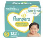 Diapers Size 5, 132 Count - Pampers Swaddlers Disposable Baby Diapers (Packaging & Prints May Vary) by Procter & Gamble